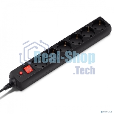 Сетевой фильтр Buro 600SH-16-1.8-B 1.8 м (6 розеток) черный (коробка)
