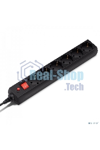 Сетевой фильтр Buro 600SH-16-1.8-B 1.8 м (6 розеток) черный (коробка)