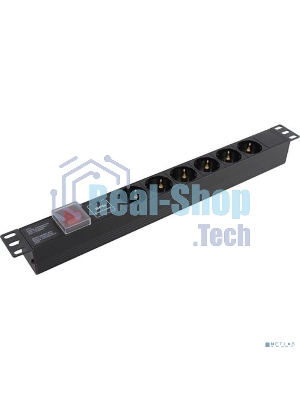 Блок розеток горизонтальный ExeGate ServerPro PDU-19H607 Al-6S-C14-SW-SPD1, 19