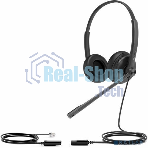 Гарнитура проводная YEALINK YHS34 Dual Дуо, Проводная, HD звук, QD, RJ9, шт