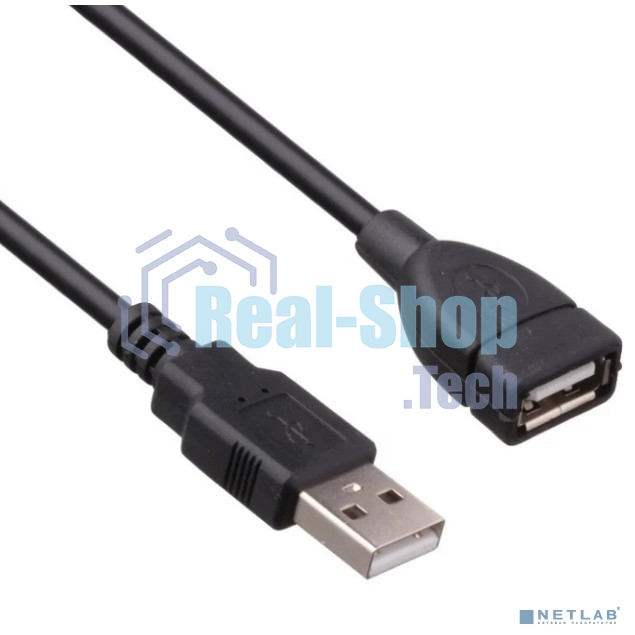 Удлинитель USB 2.0 ExeGate EX-CCF-USB2-AMAF-1.8F (Am/Af, позолоченные контакты, ферритовые кольца, 1,8м)