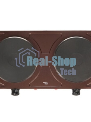 Плита настольная электрическая Centek CT-1507 Siberia коричневый, 2 кВт, ТЭН, конфорки - 2, эмаль, поворотные переключатели