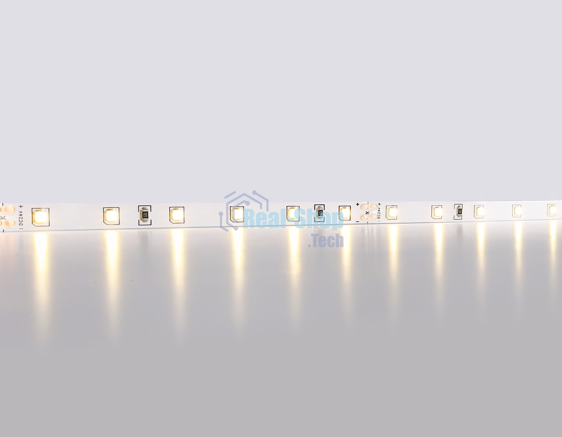 Светодиодная лента Ambrella light GS3001 2835 60Led/ 6W m/ 24V IP20 3000K/ 5000*8*1.2mm (2 конт.)