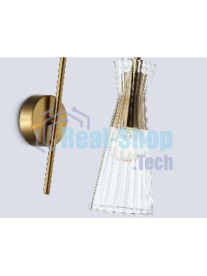 Настенный светильник Ambrella light LH55705 BS/CL латунь/прозрачный E14 max 40W 220*90*300