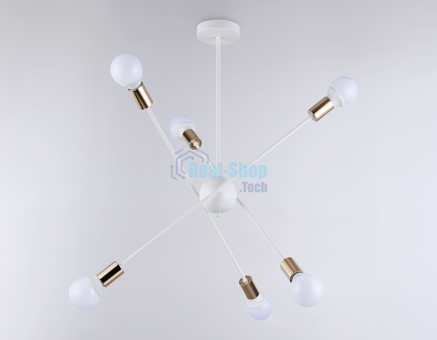 Светильник Ambrella light TR80432/6 WH/GD белый/золото E27/6 max 60W D950*730