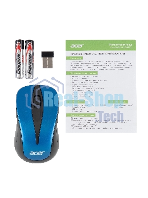 Мышь беспроводная Acer OMR132 синий/черный, 1000 dpi, радиоканал, USB, кнопки - 3