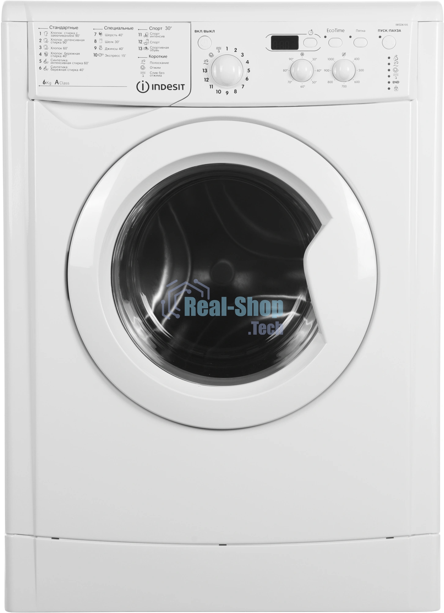 Стиральная машина Indesit IWSD6105 (CIS) L(R) белый, загр. фронтальная макс.: 6 кг 1000 об/мин класс: А