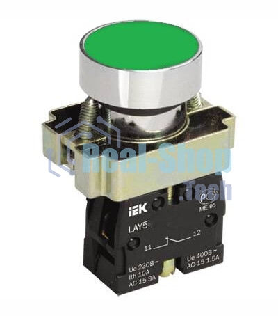 Кнопка LAY5-BA31 без подсветки зел. 1з IEK BBT60-BA-K06