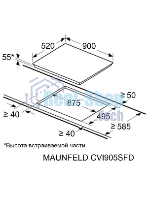 Индукционная варочная панель Maunfeld CVI905SFDGR Inverter
