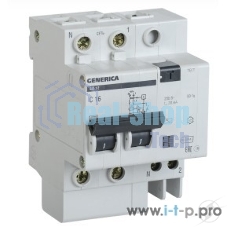 Выключатель автоматический дифференциального тока 2п 25А 30мА АД12 GENERICA ИЭК MAD15-2-025-C-030