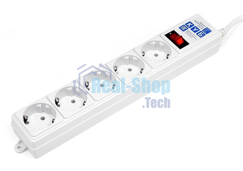 Сетевой фильтр Powercube SPG-B-10-WHITE 3 м (5 розеток) белый (коробка)