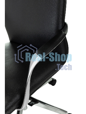 Кресло руководителя Бюрократ VEGA черный кожа крестов. алюминий