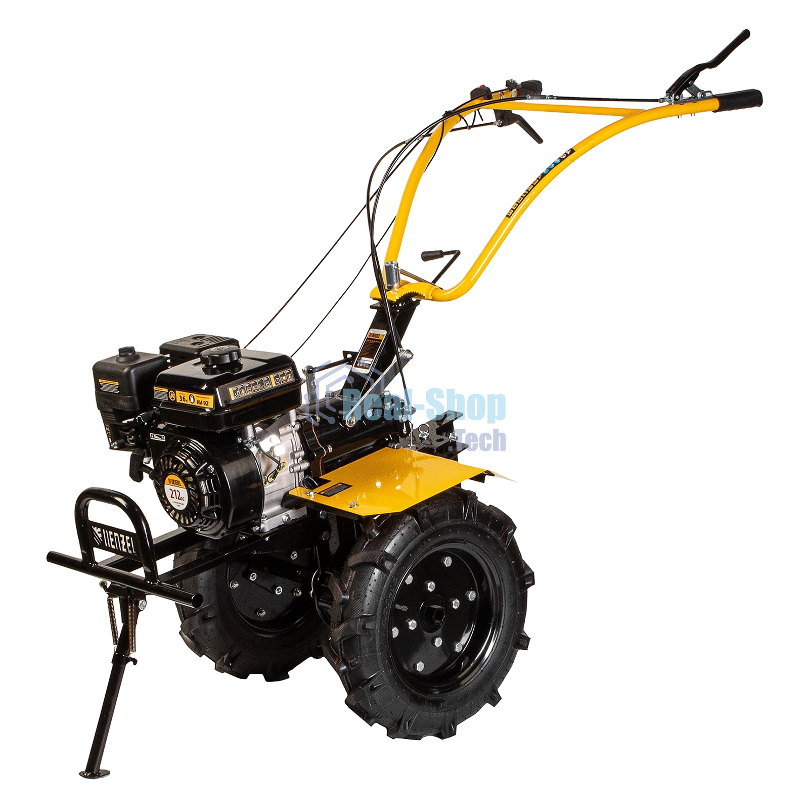 Мотоблок Denzel DPT-270X, 7 л.с., диск.сцеп, шир 90 см, глуб 35 см, фрез 3х4, ВОМ, передачи 2В/1Н