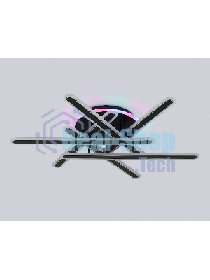 Потолочный светодиодный светильник FA8908 BK/CH черный/хром 125W 3000-6400K+RGB 800*770*160 (ПДУ ИК)