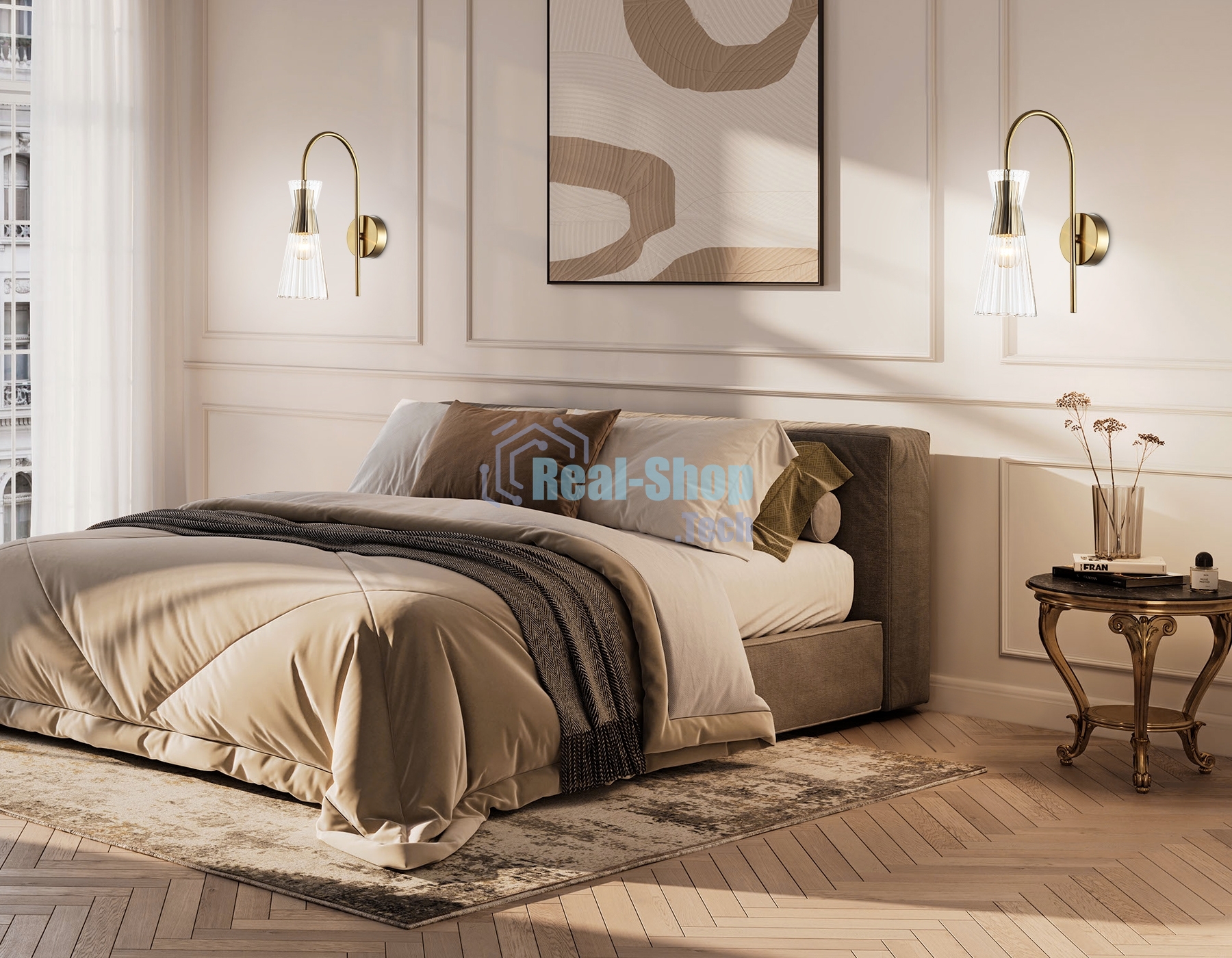 Настенный светильник Ambrella light LH55705 BS/CL латунь/прозрачный E14 max 40W 220*90*300
