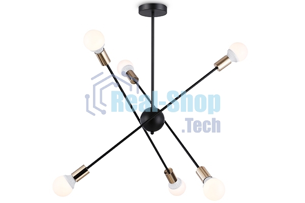 Светильник Ambrella light TR80435/6 BK/GD черный/золото E27/6 max 60W D950*730