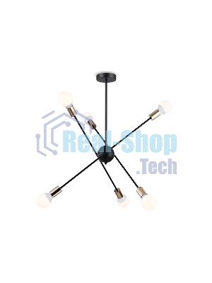 Светильник Ambrella light TR80435/6 BK/GD черный/золото E27/6 max 60W D950*730