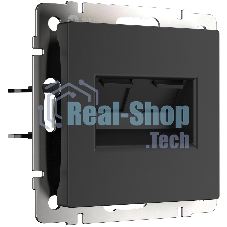 Розетка двойная Werkel Ethernet RJ-45 (черный матовый) W1182208