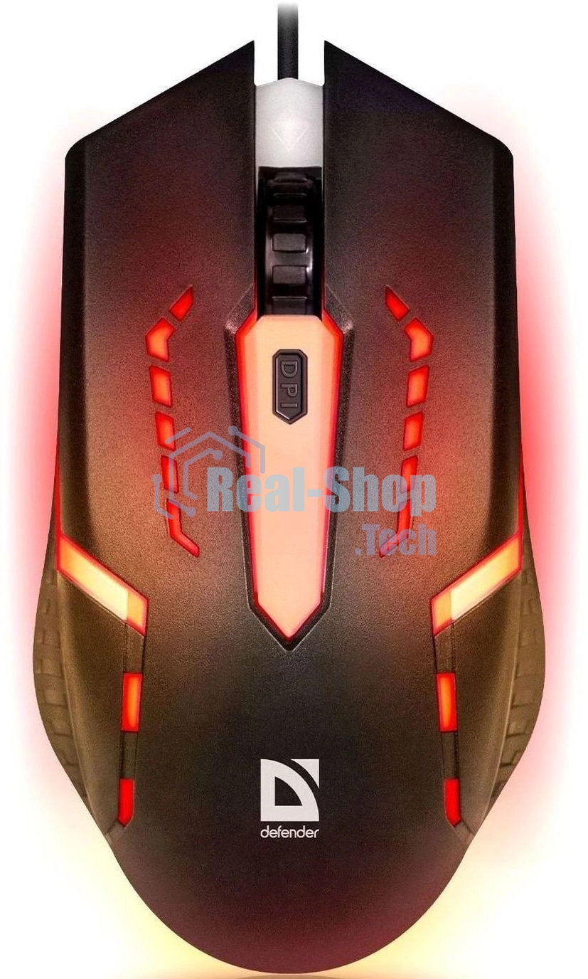Мышь проводная Defender Flash MB-600L черный, 1200 dpi, USB, кнопки - 4