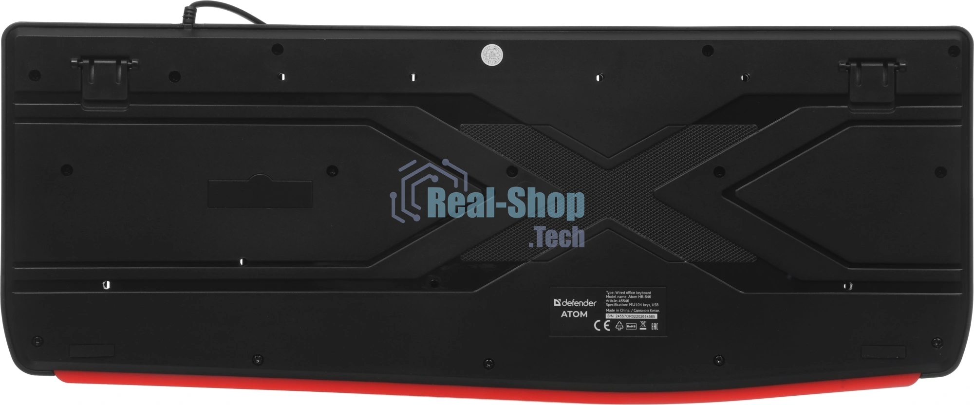 Клавиатура проводная Defender Atom HB-546, USB, черный