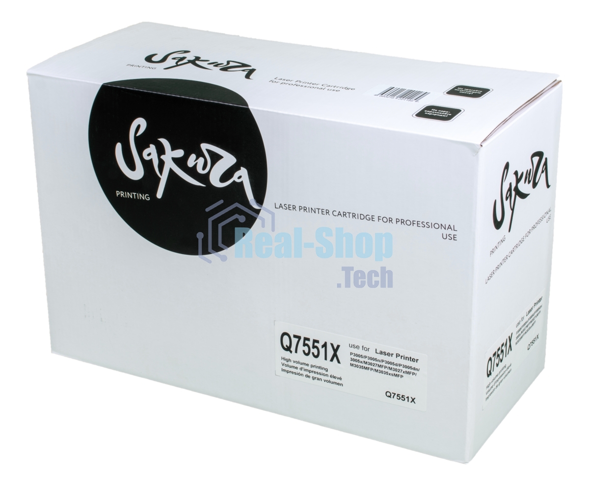 Картридж Sakura Q7551X для лазерного принтера HPP3005/P3005n/P3005d/P3005dn/3005x/M3027MFP/M3027xMFP/M3035MFP/M3035xsMFP черный, 13000 к.