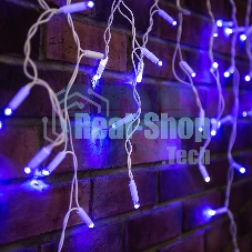 Гирлянда Neon-night Айсикл (бахрома) светодиодный, 2,4х0,6м, эффект мерцания, белый провод, 230 В, диоды СИНИЕ, 88 LED