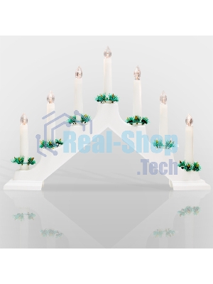 Новогодняя горка Neon-night 7 свечек, цвет корпуса: белый, цвет свечения: теплый белый