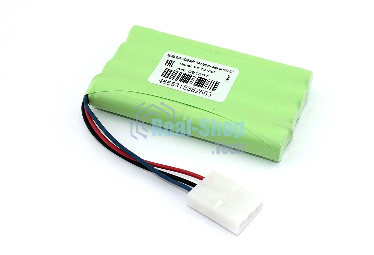 Портативный аккумулятор Ni-Mh 9.6V 2400 mAh AA Flatpack разъем KET-3P (4+4)