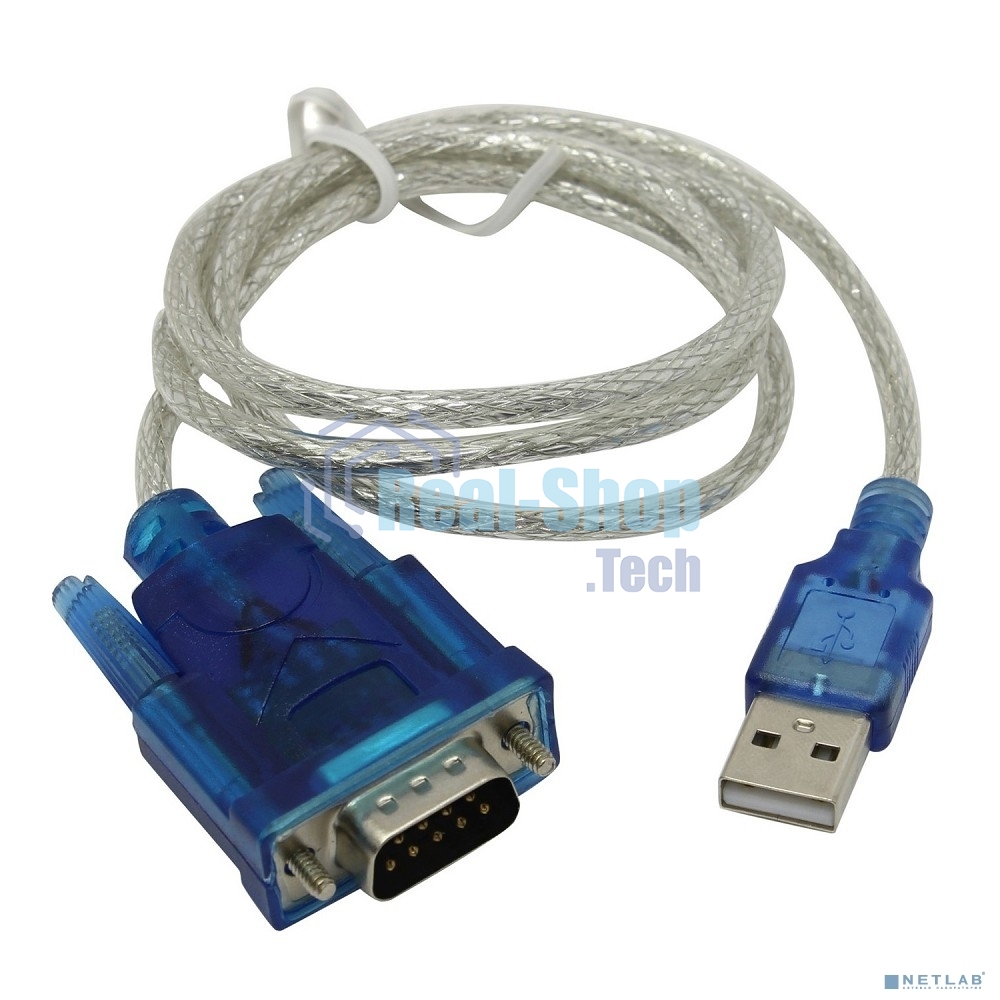 ORIENT USS-102N, кабель-адаптер USB Am to RS232 DB9M (WCH CH340, поддержка Win 8.x/10), 0.8м, крепеж разъема - винты