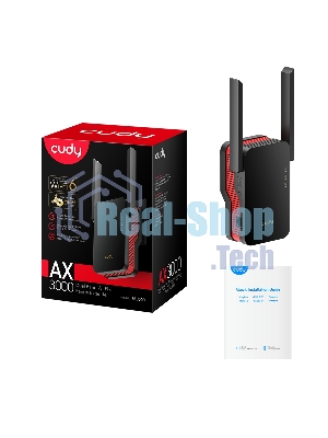 Повторитель беспроводного сигнала Cudy RE3000 AX3000 Wi-Fi черный