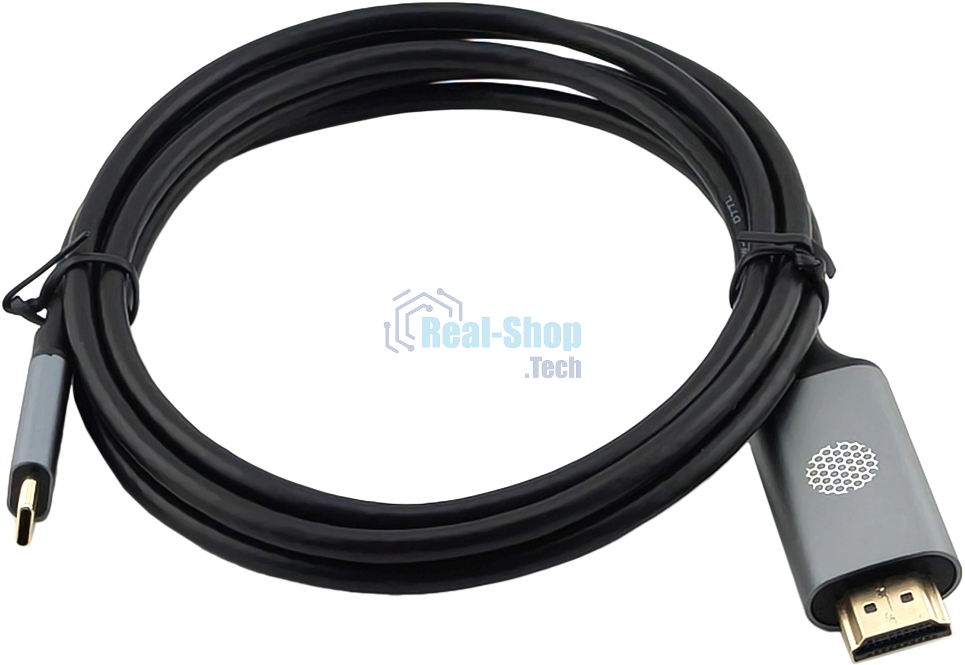 Кабель аудио-видео Cactus CS-USBC-HDMI-2-2 USB Type-C (m)/HDMI (m) 2м. позолоч.конт. черный