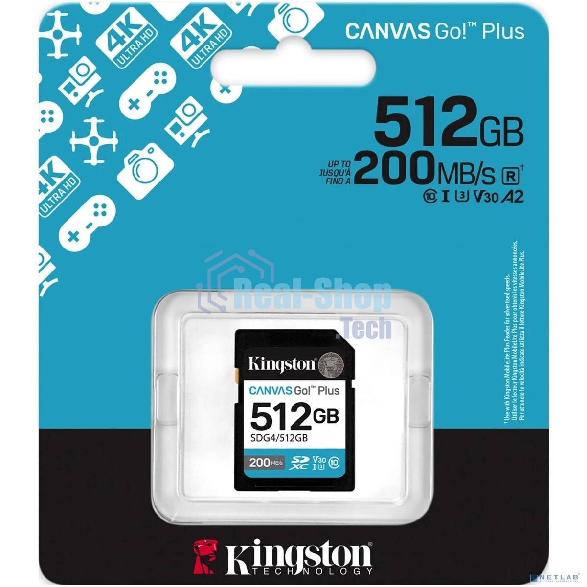 Флеш карта SDXC 512Gb Kingston SDG4/512Gb Canvas Go! Plus w/o adapter