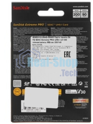 Флеш карта SanDisk Extreme PRO 64GB SDXC Memory Card 200MB/s