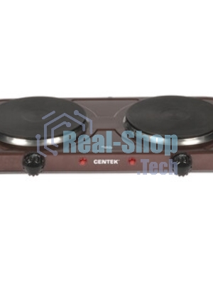 Плита настольная электрическая Centek CT-1507 Siberia коричневый, 2 кВт, ТЭН, конфорки - 2, эмаль, поворотные переключатели