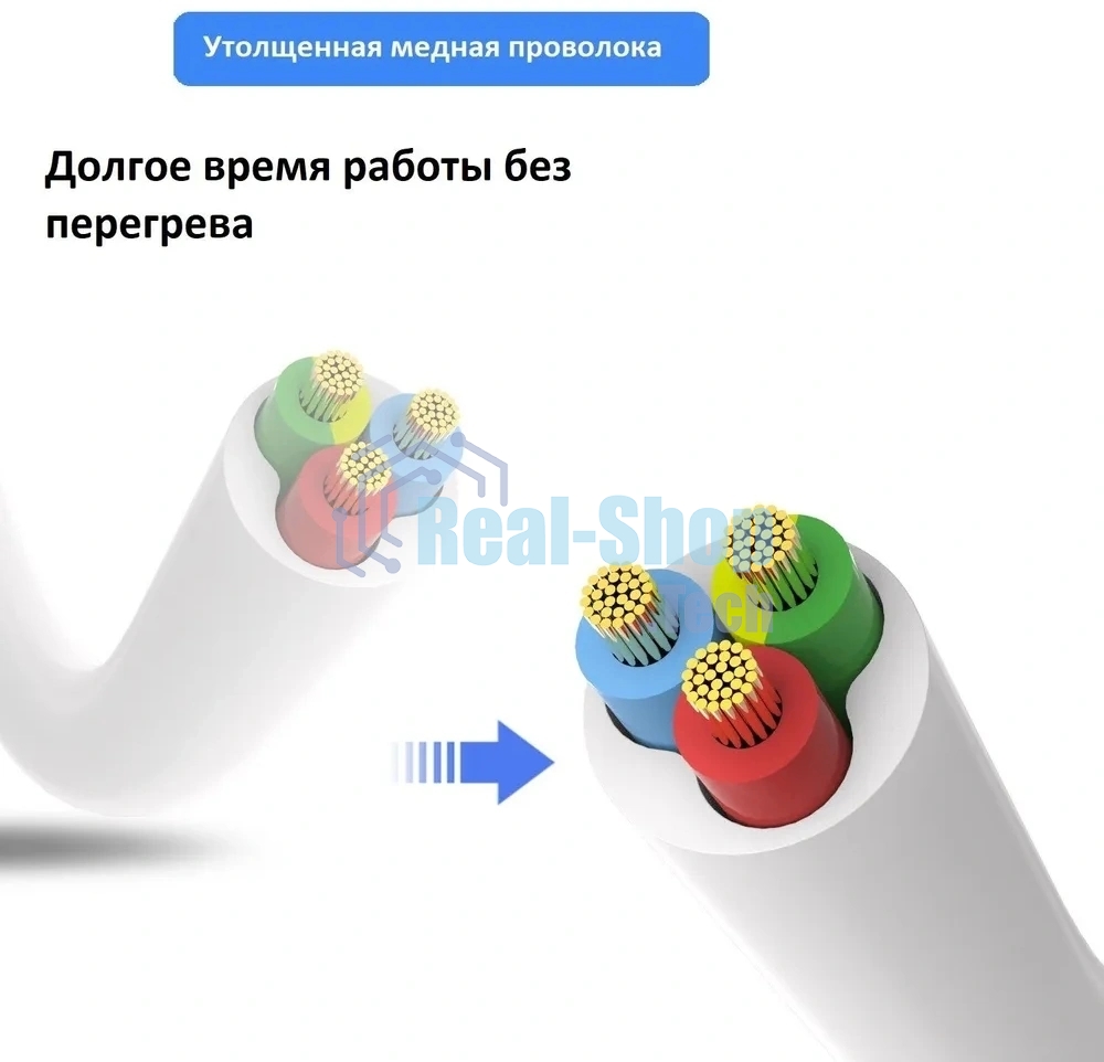 Сетевой фильтр Deli ET438 3 м, 5 розеток, белый (пакет ПЭ)