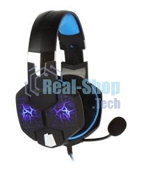 Гарнитура проводная игровая RUSH TAIPAN, динамики 50мм, велюровые амбушюры, вирт.звук 7.1, чер/син (SBHG-3000)