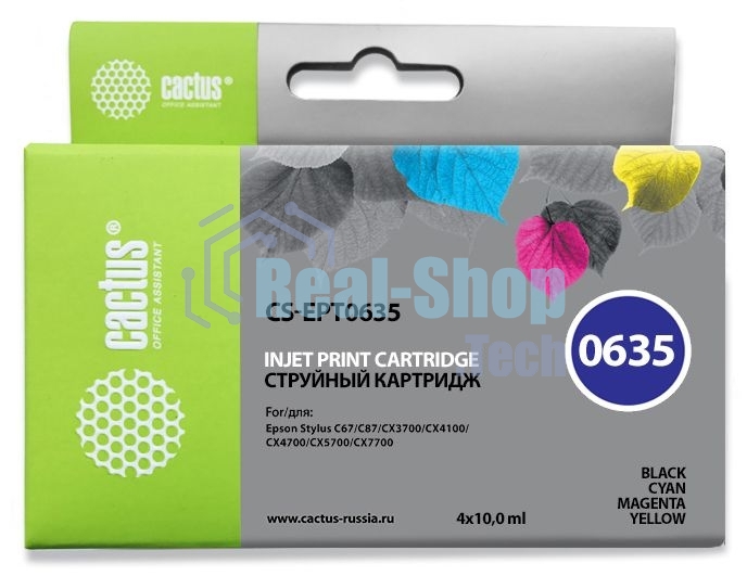 Картридж струйный Cactus CS-EPT0635 многоцветный (40 мл) для Epson Stylus C67/C87/CX3700/CX4100/CX4700