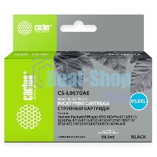 Картридж струйный Cactus CS-L0S70AE №953XL черный (58 мл) для HP OJ Pro 7740/8210/8218/8710/8715