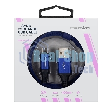 Кабель Crown USB - microUSB CMCU-3103M blue