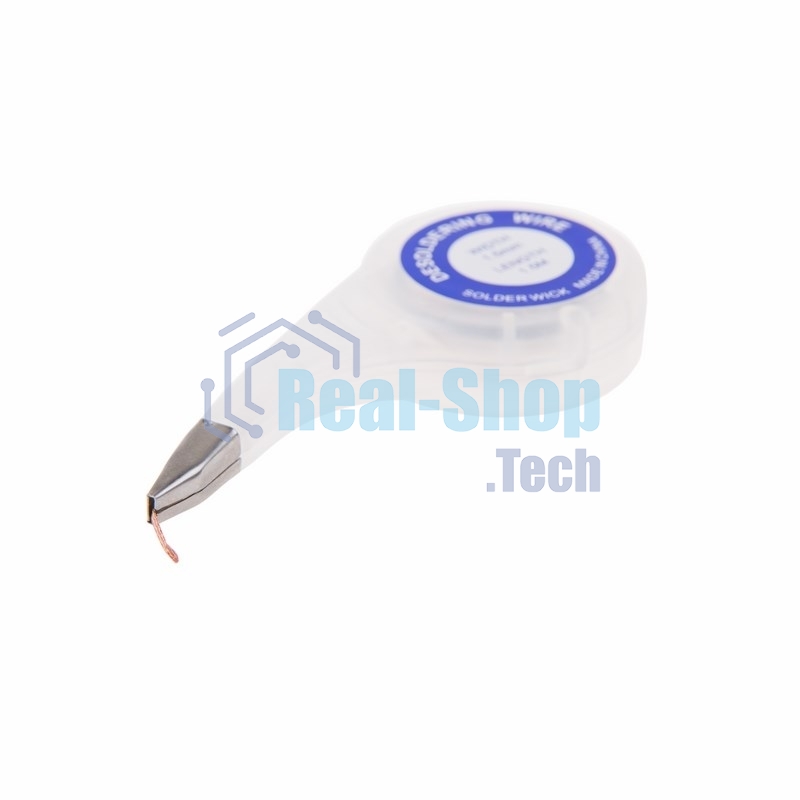 Оплетка для удаления припоя Rexant, медная, 2.5 мм x 1.5 м, диспенсер