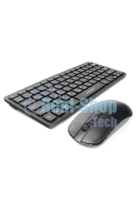 Комплект клавиатура+мышь беспроводные Gembird KBS-9100, 2.4ГГц, черный, 84кл, 1600 DPI, бат. в компл.