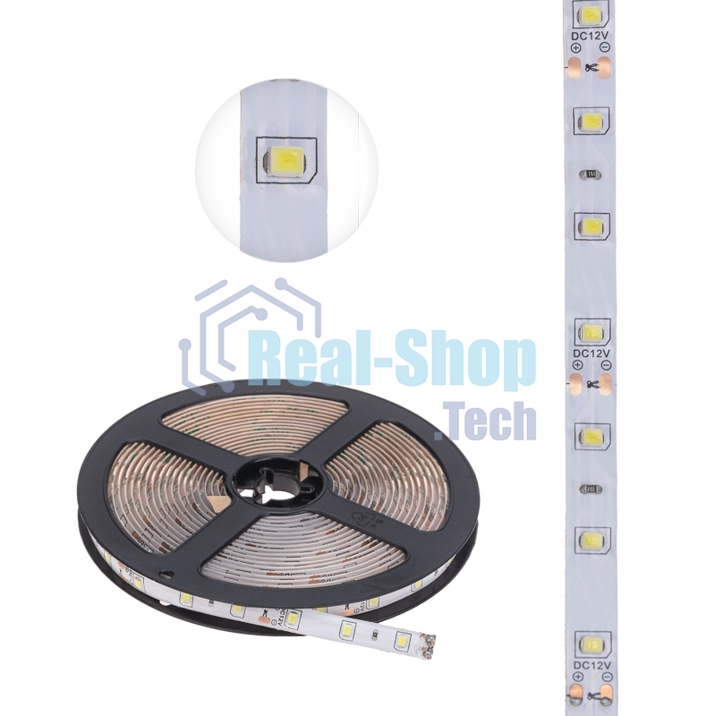 Лента светодиодная 5 м 12 В 2835 6500 К IP65 60 LED/м для БП с клеммами LAMPER