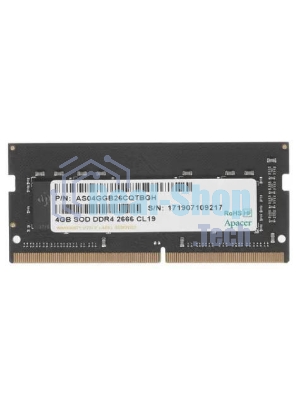 Оперативная память Apacer, DDR4, 4GB (1x4GB), 2666MHz, CL19, SO-DIMM