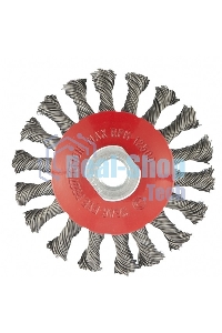 Щетка Matrix для УШМ, 115 мм, М14, Тарелка, крученая проволока 0,5 мм