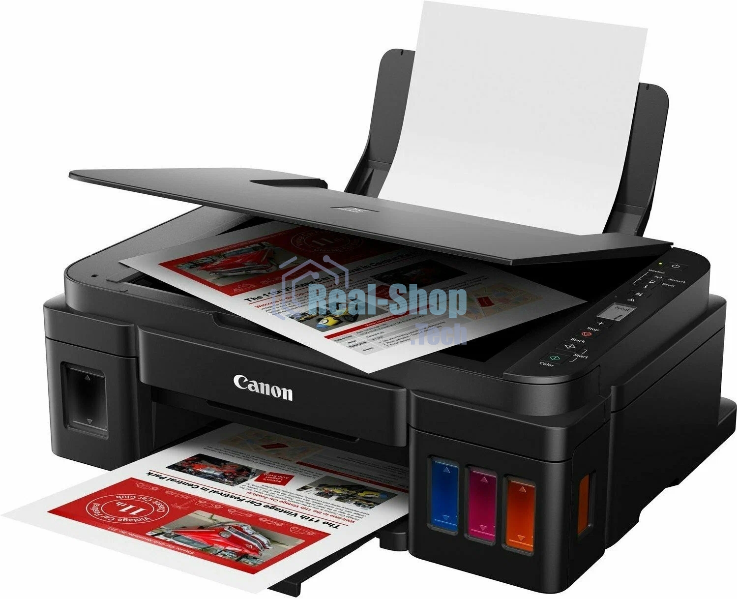 МФУ струйное Canon PIXMA G3410 (2315C009), A4, цветное, печ. 8.8 стр/мин (ч/б) 5 стр/мин (цвет), скан. до 19 стр/мин., 4800x1200 dpi (принтер) 1200х600 dpi (сканер), USB, Wi-Fi