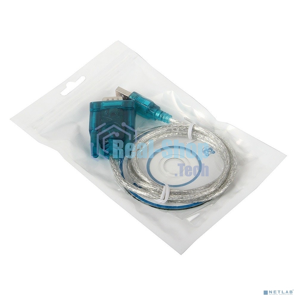 ORIENT USS-102N, кабель-адаптер USB Am to RS232 DB9M (WCH CH340, поддержка Win 8.x/10), 0.8м, крепеж разъема - винты