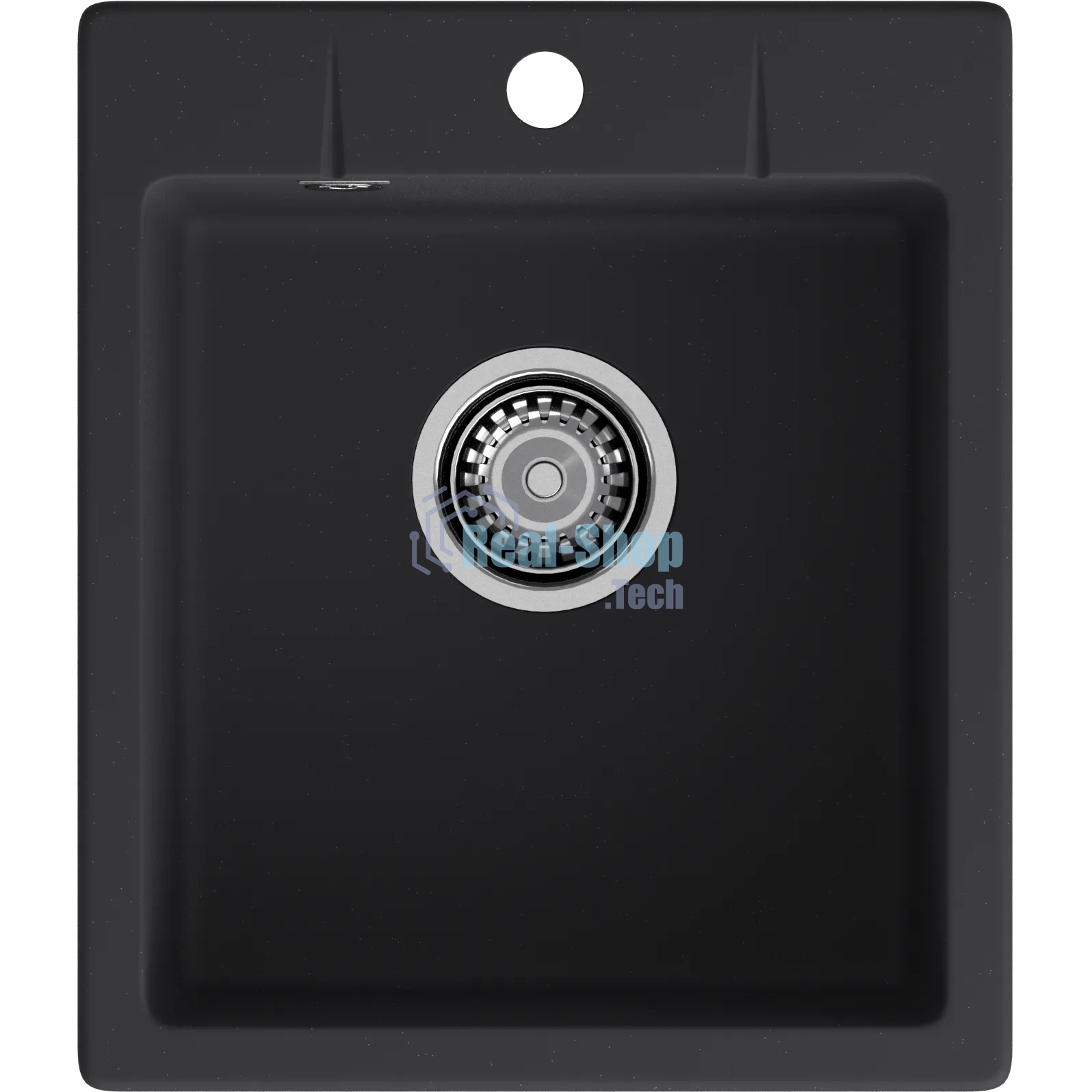 Мойка GRANFEST URBAN 242 1-чаша 420x490мм, монтаж: врезной, материал: кварц, черный