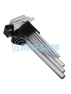 Набор ключей имбусовых Сибртех HEX, 1,5-10 мм, CrV, 9 шт., удлиненные