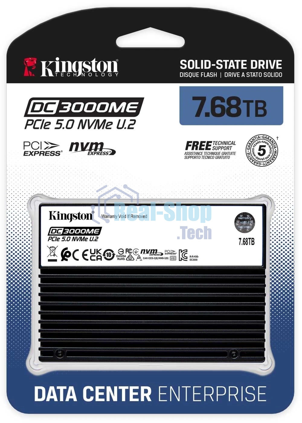 Накопитель SSD Kingston DC3000ME 7680Gb, U.2(2.5
