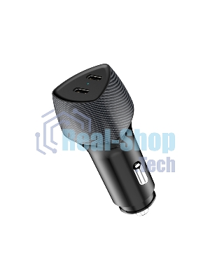 Автомобильное зарядное устройство с двумя портами Rexant (USB-C PD + USB-C PD) со световой индикацией, 40Вт, черное
